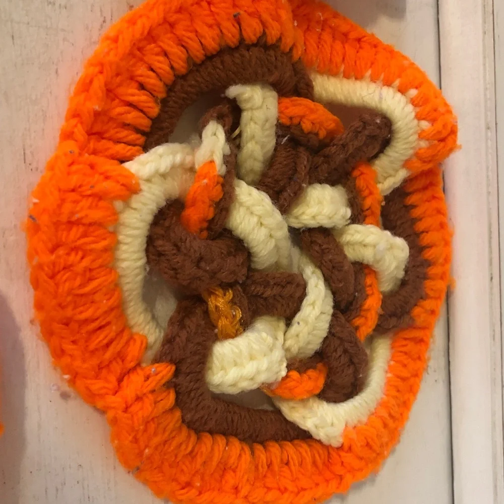 Lot of 5 Hand Crocheted Knit Hot Pad Potholders Trivets Variety of Shapes
